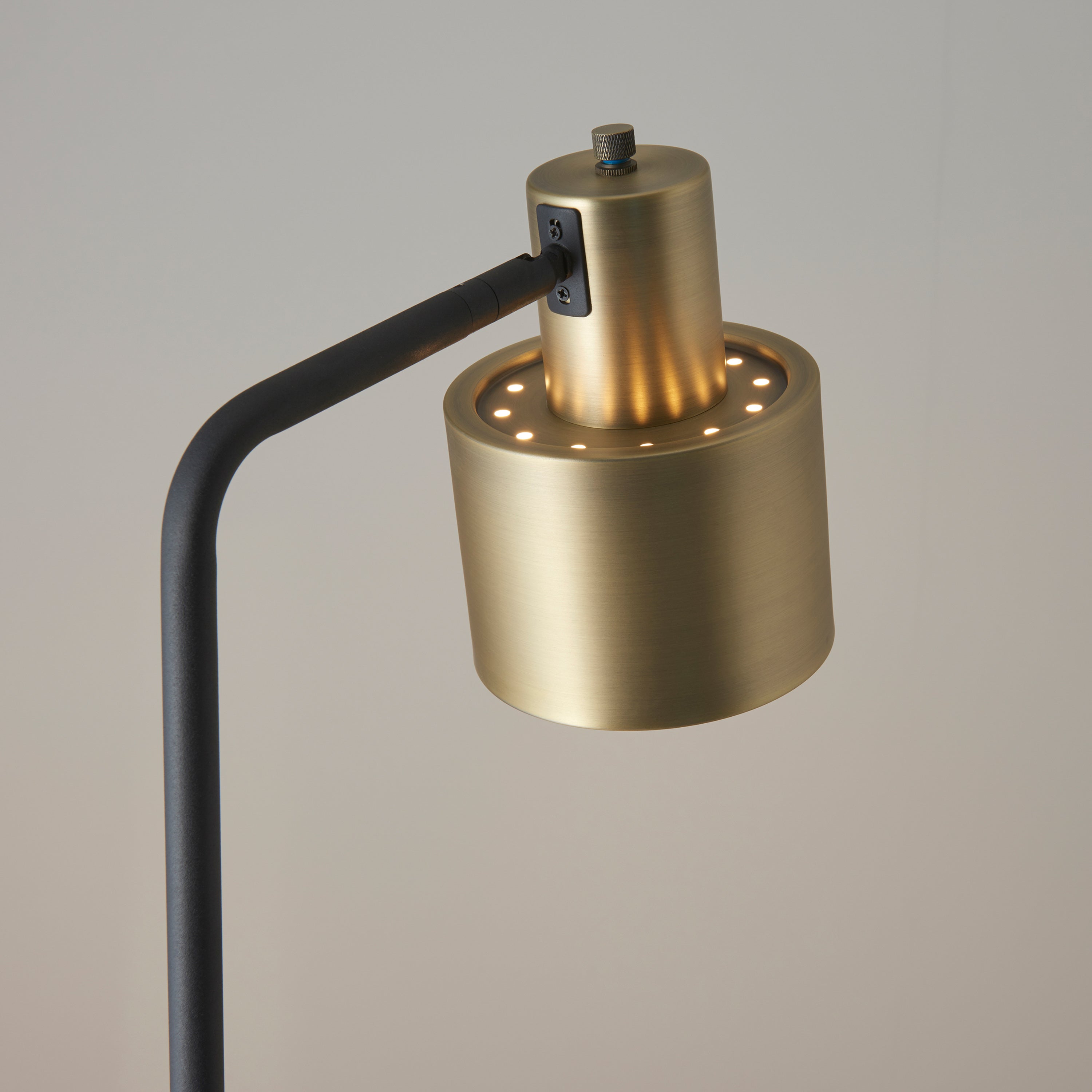 Maria Antique Brass & Matt Black Floor Lamp